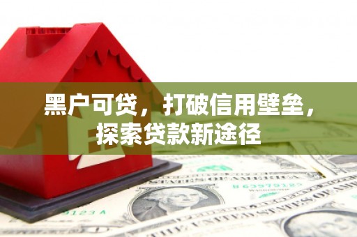 海兴黑户可贷，打破信用壁垒，探索贷款新途径