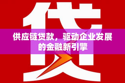 海兴供应链贷款，驱动企业发展的金融新引擎