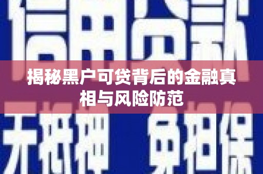 海兴揭秘黑户可贷背后的金融真相与风险防范