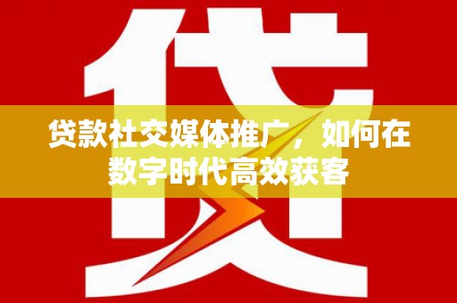 海兴贷款社交媒体推广，如何在数字时代高效获客