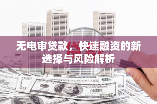 海兴无电审贷款，快速融资的新选择与风险解析