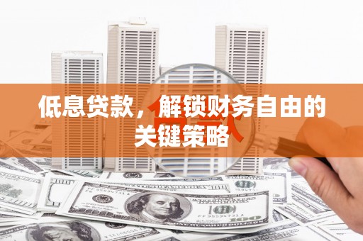 海兴低息贷款，解锁财务自由的关键策略