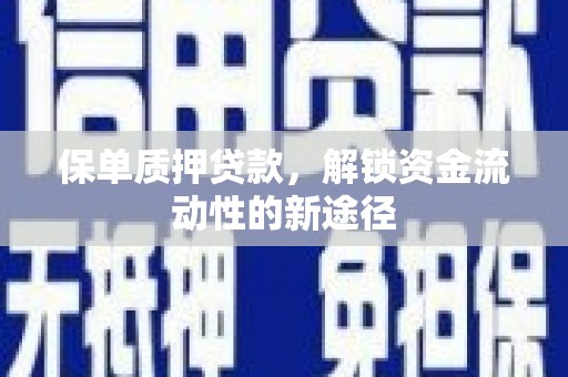 海兴保单质押贷款，解锁资金流动性的新途径