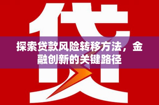 海兴探索贷款风险转移方法，金融创新的关键路径