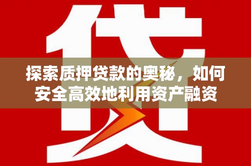 海兴探索质押贷款的奥秘，如何安全高效地利用资产融资