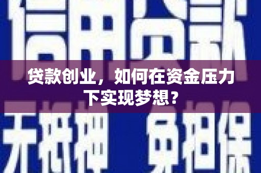 海兴贷款创业，如何在资金压力下实现梦想？