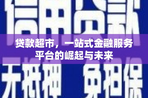 海兴贷款超市，一站式金融服务平台的崛起与未来